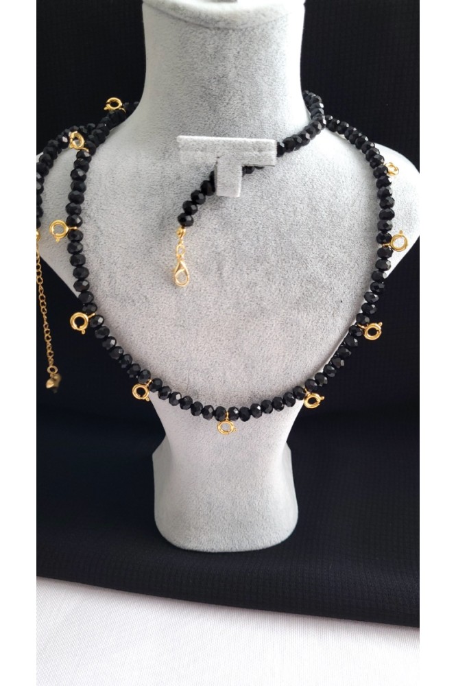 11 klipsli kristal Kolye