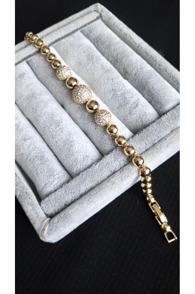 14K Taşlı top Model Bileklik