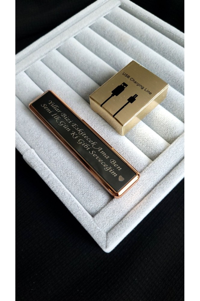 Alevsiz kişiye özel şarjlı çakmak