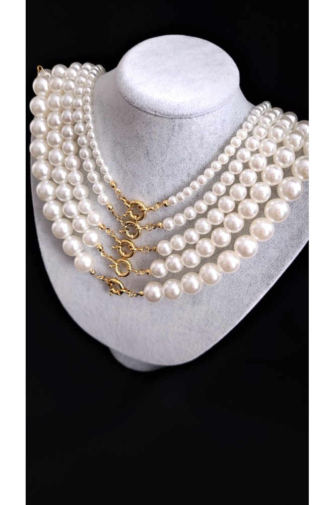 Denizci klipsli İnci Kolye