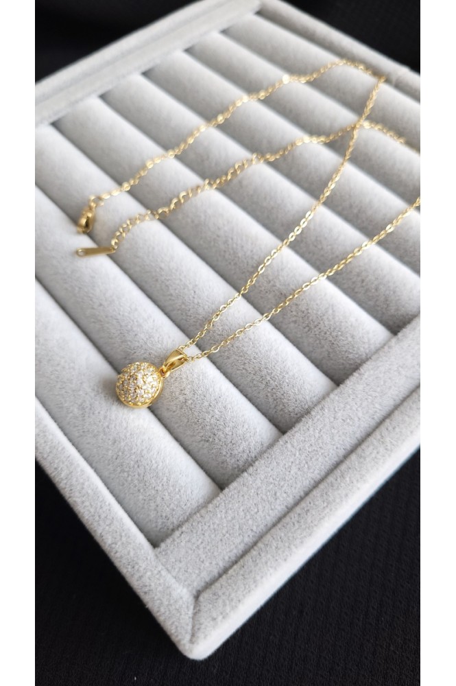 Çelik  taş detaylı silindir kolye