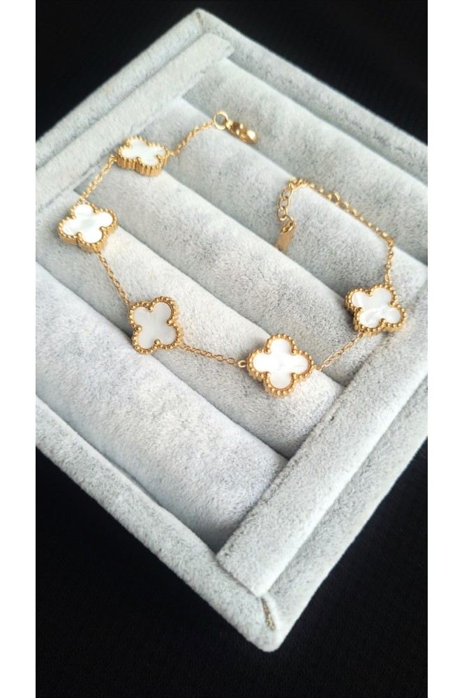 çelik Beyaz Cleef bileklik