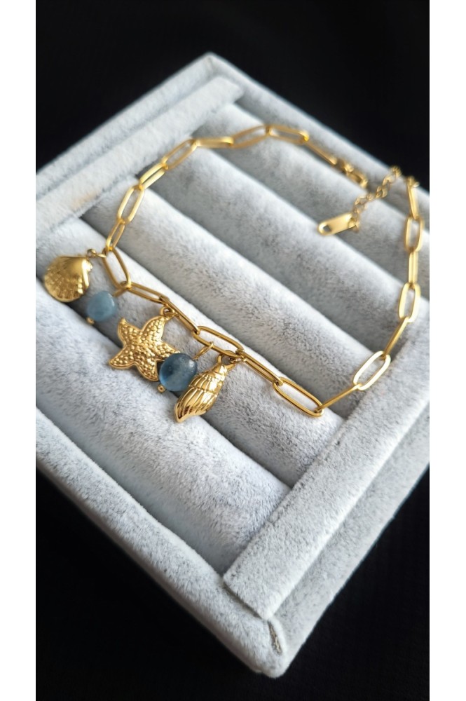 Çelik Deniz Simgeleri Charmlı Bileklik