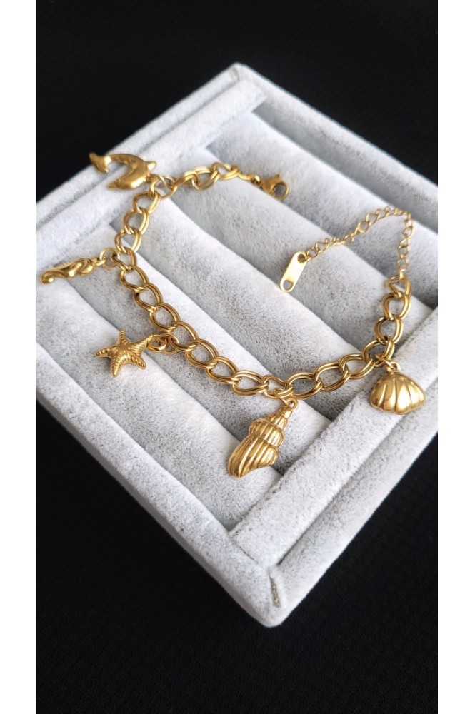 Çelik Deniz Simgeleri Samanyolu Detaylı Bileklik