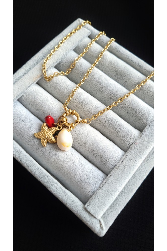 Çelik Denizci klipsli Yıldız kolye