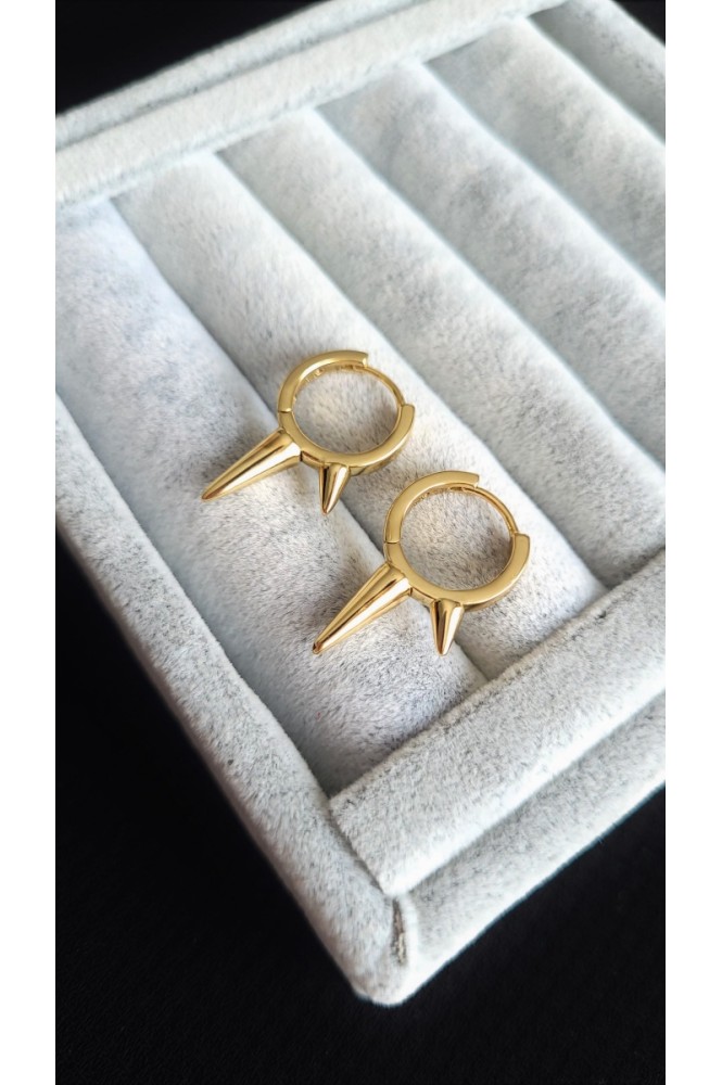 Çelik Diken Detaylı Halka küpe