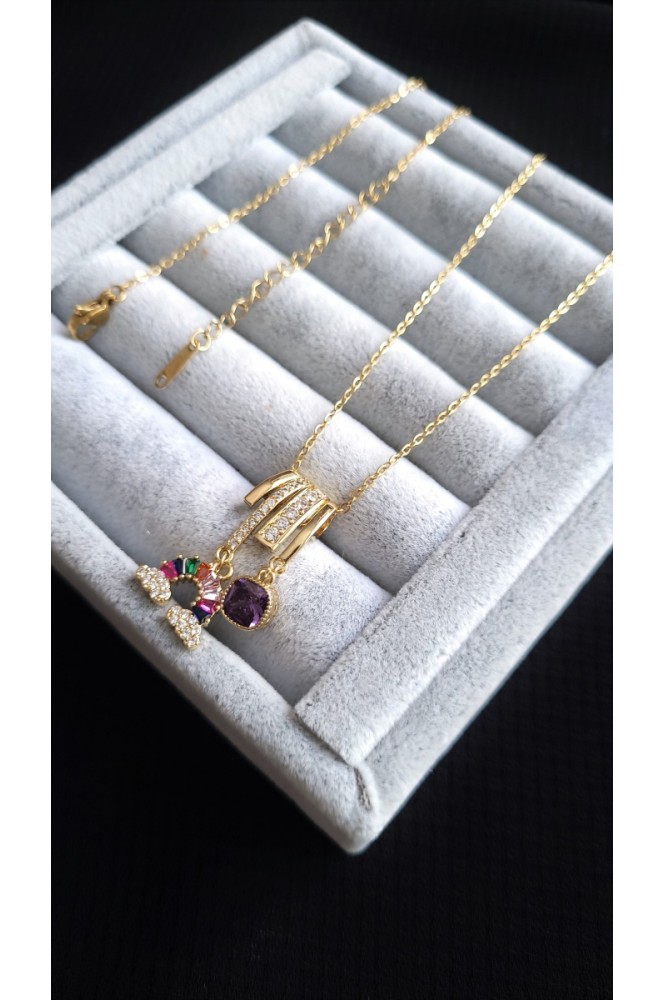 Çelik Gök kuşağı Yaz kolyesi