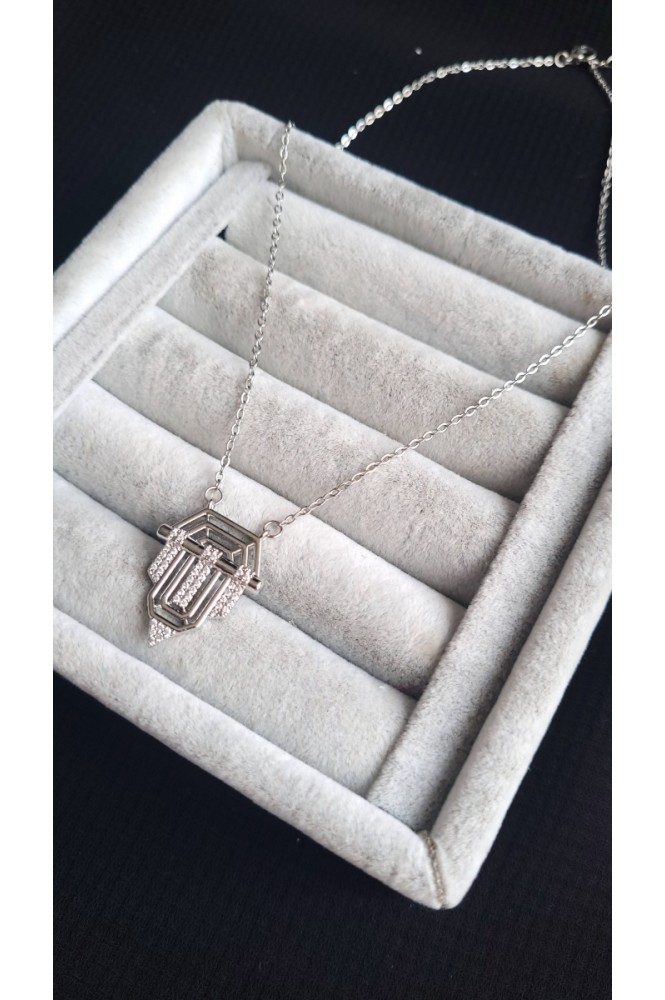 Çelik Gümüş Renk Serenay kolye