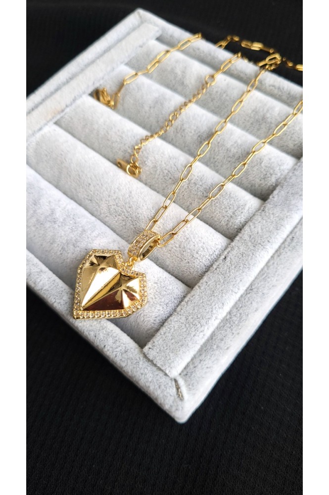 Çelik kalp Detaylı Kolye