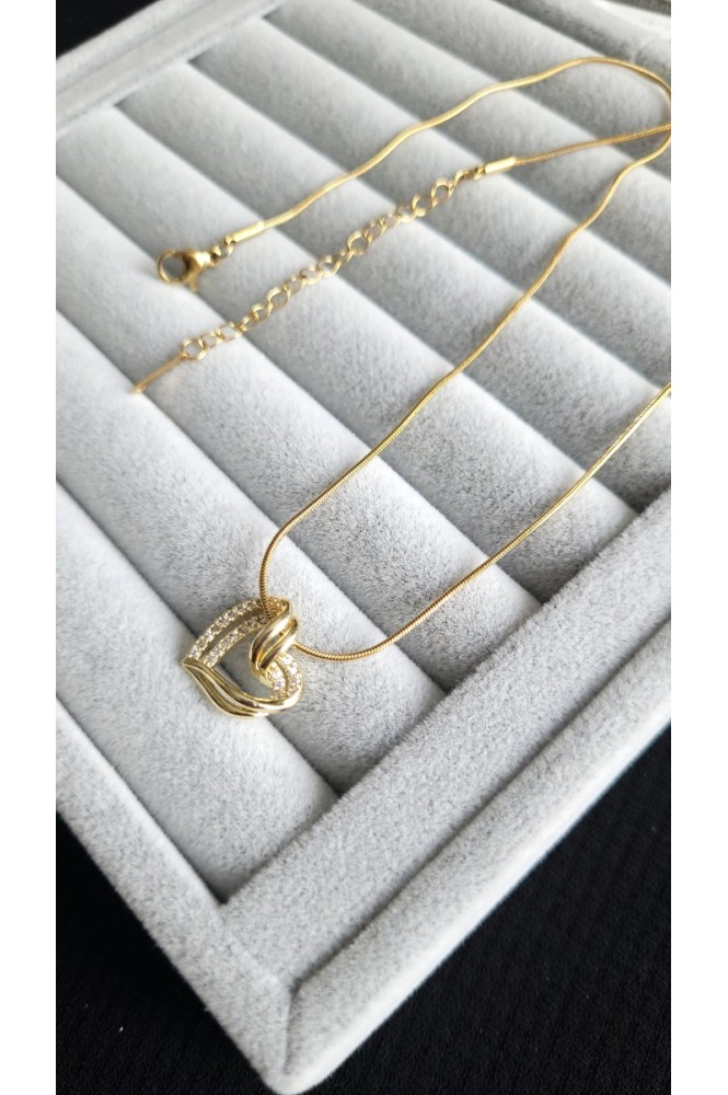 Çelik kalp Detaylı tasarım kalp kolye