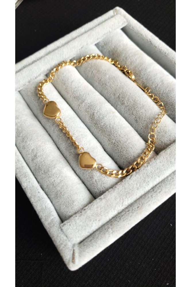 Çelik kalp model detaylı bileklik