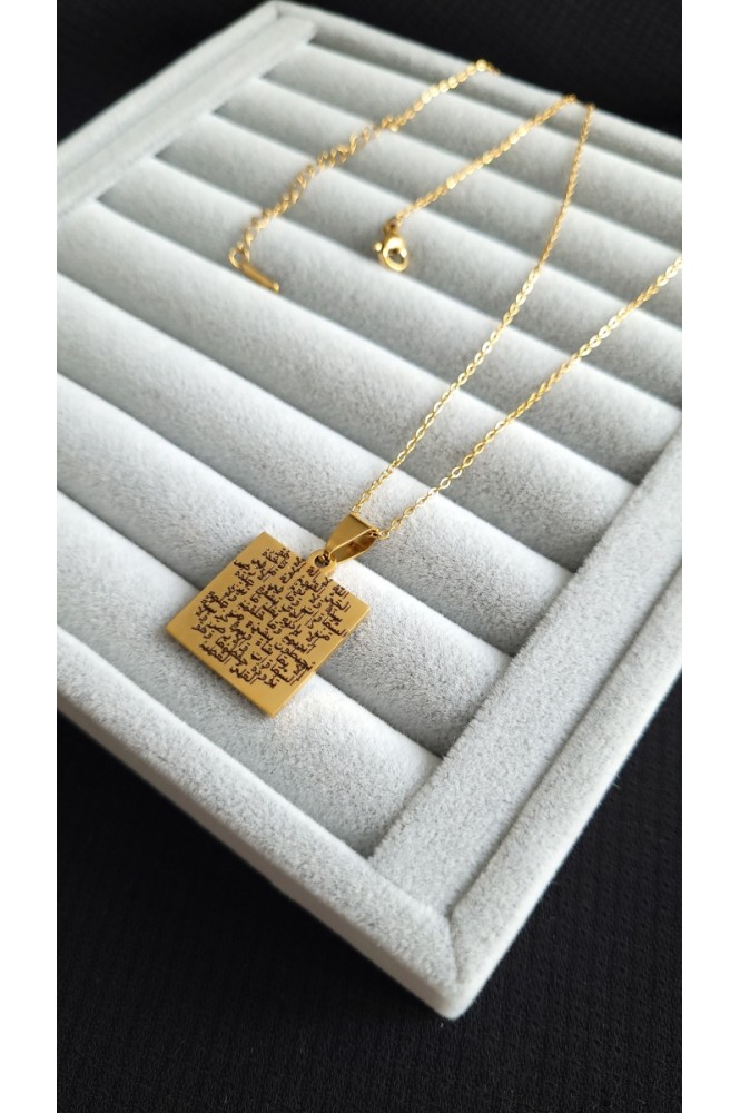 Çelik kişiye özel  ayet -el  kürsü   kolye