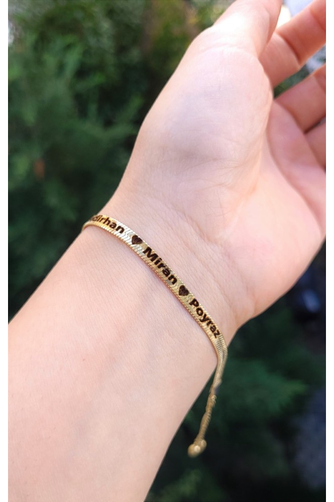 Çelik kişiye özel italyan Bileklik