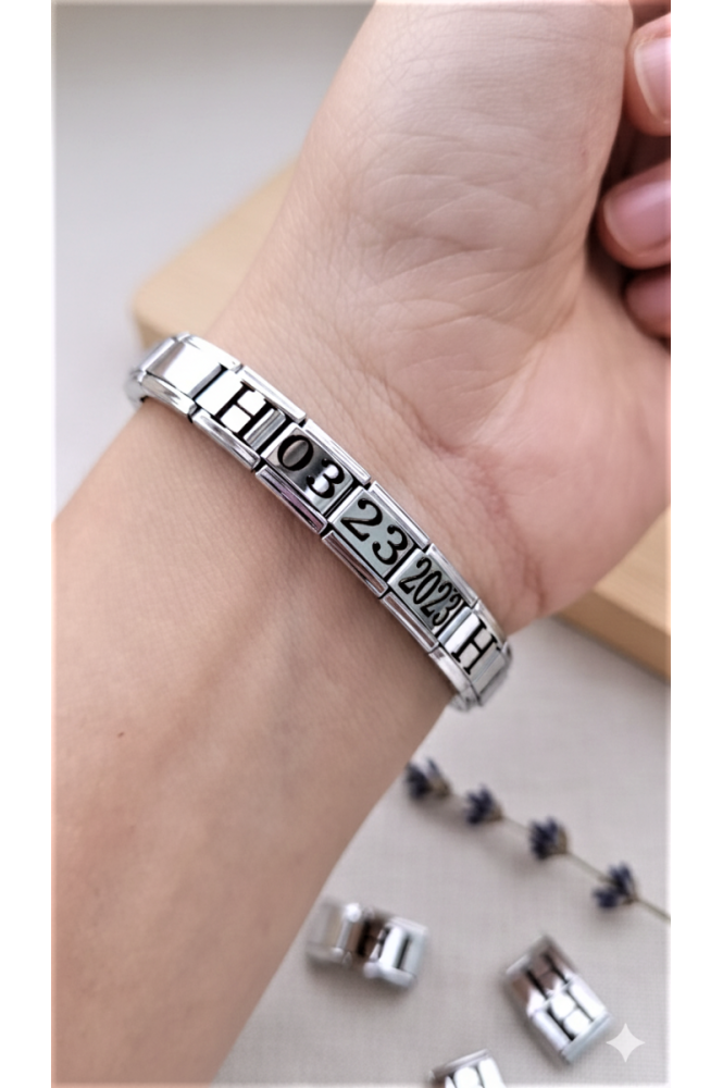 Çelik Kişiye Özel Nomi Bileklik