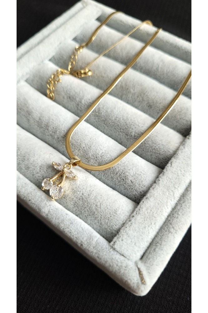 Çelik kiraz mode kolye