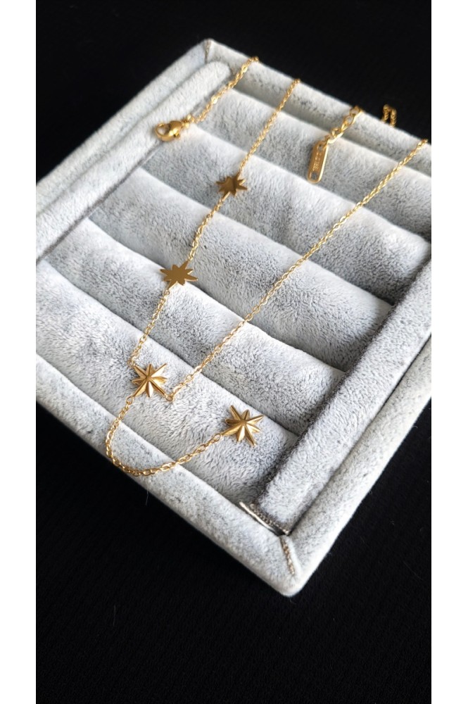 Çelik Kuzey Yıldızlı y kolye