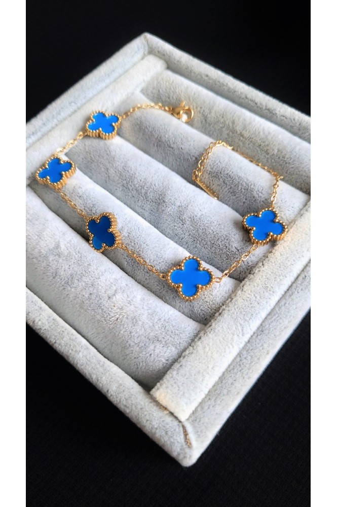 Çelik mavi Cleef Bileklik