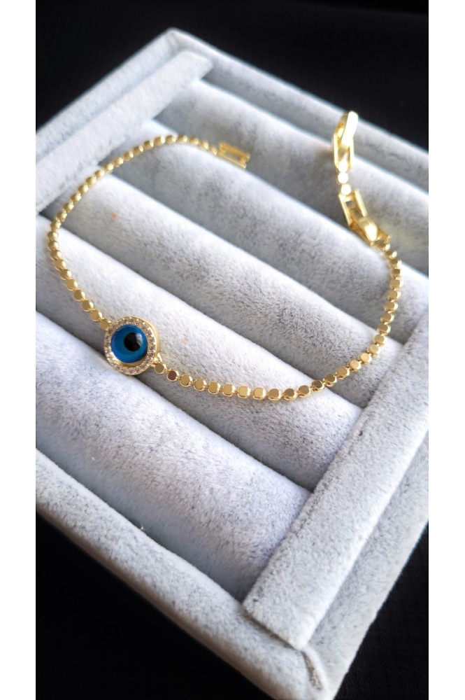 Çelik nazar  detaylı Zarif Bileklik