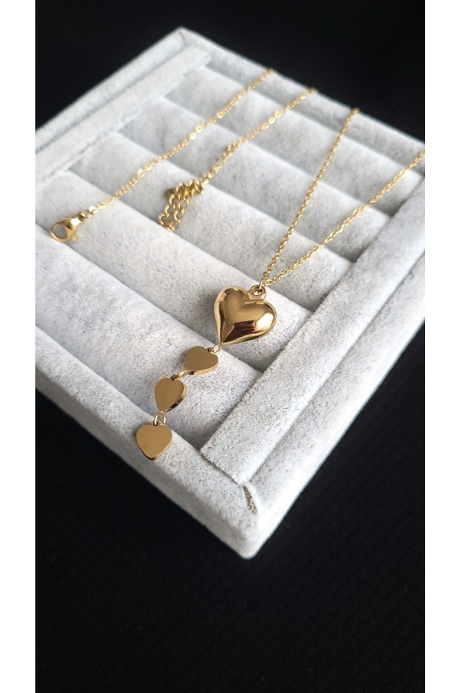 Çelik Sallantılı kalp kolye