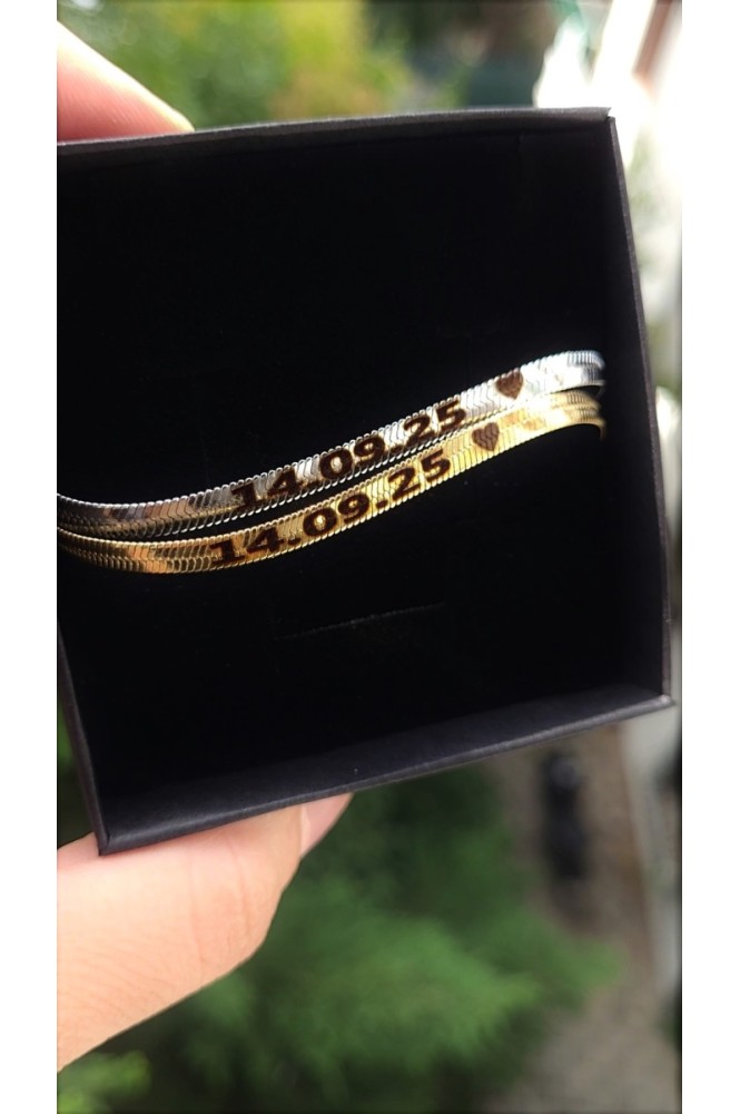 Çelik Sevgili Çift Bilekliği