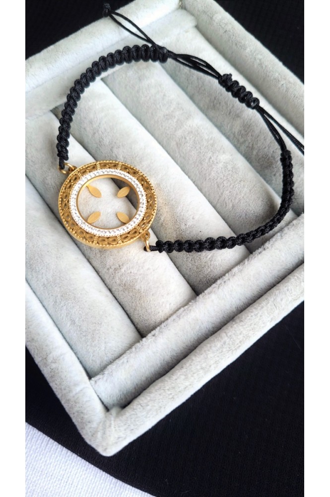 Çelik Sonsuzluk Detaylı Makrome Bileklik