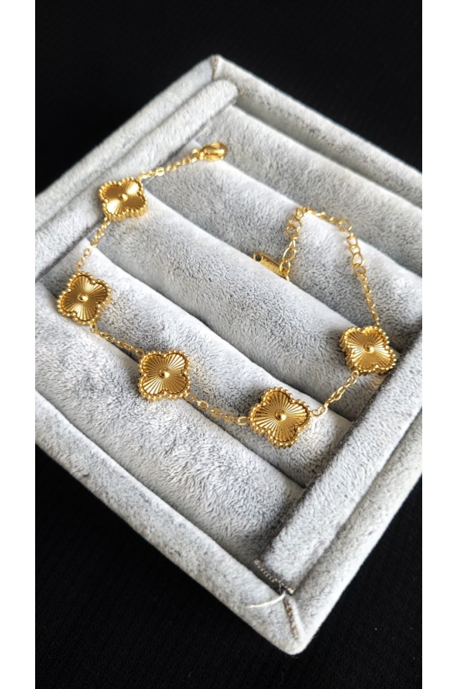 Çelik Sıralı Gold Cleef Bileklik