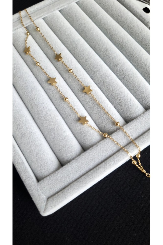 çelik sıralı yıldız halhal