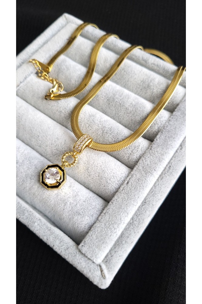 Çelik İtalyan Zincirli şikel kolye