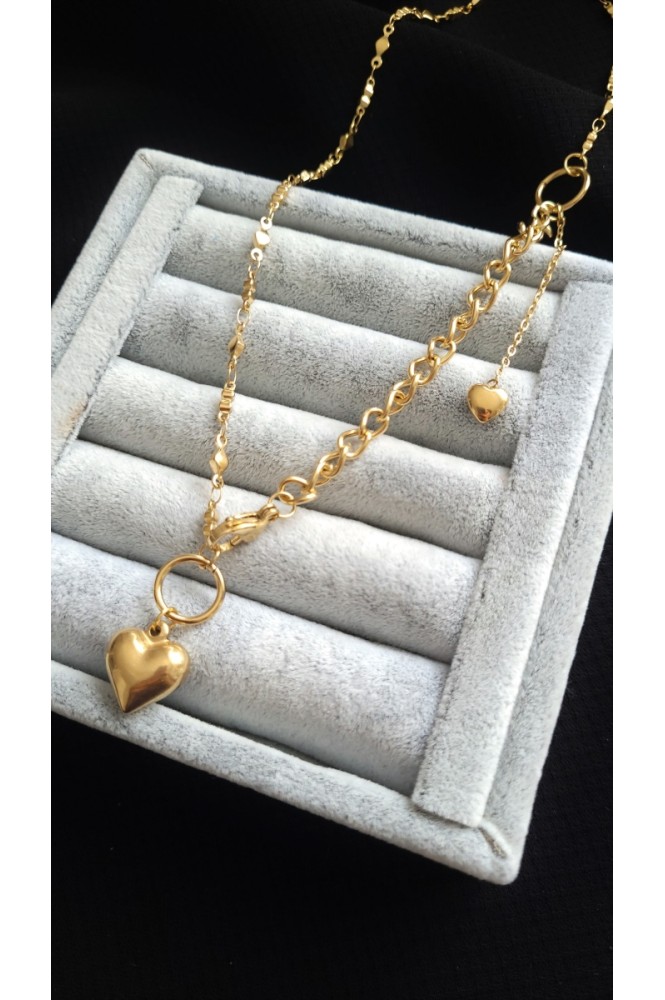 Çelik Tasarım kalpli kolye