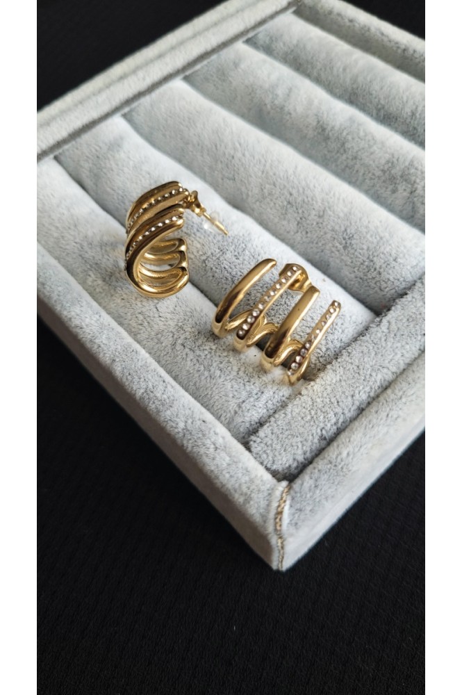 Çelik Tek Delikte çoklu Görünümünde küpe