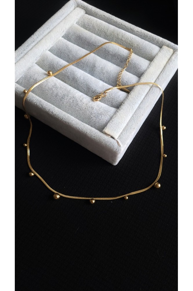 Çelik Top Detaylı italyan kolye