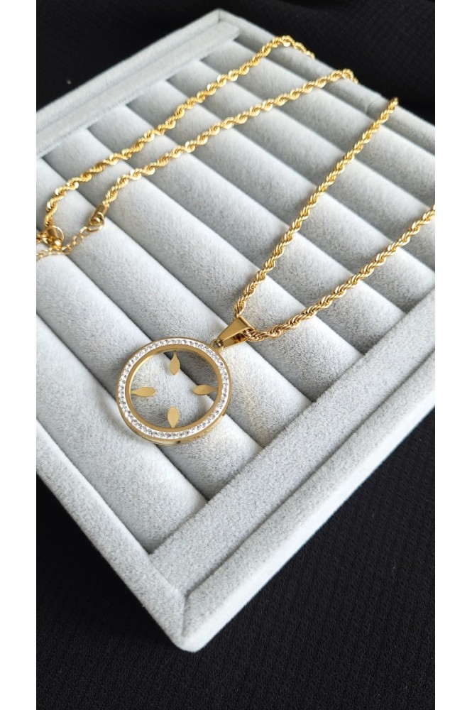 Çelik Yarım uyumlu kolye