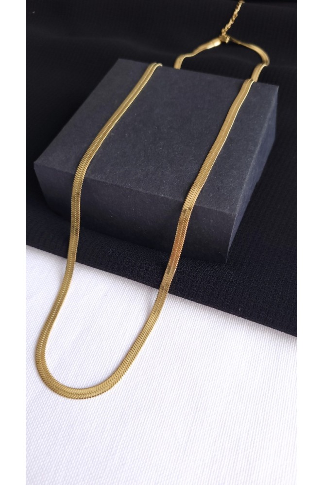 Çelik Yassı Kolye 60 cm