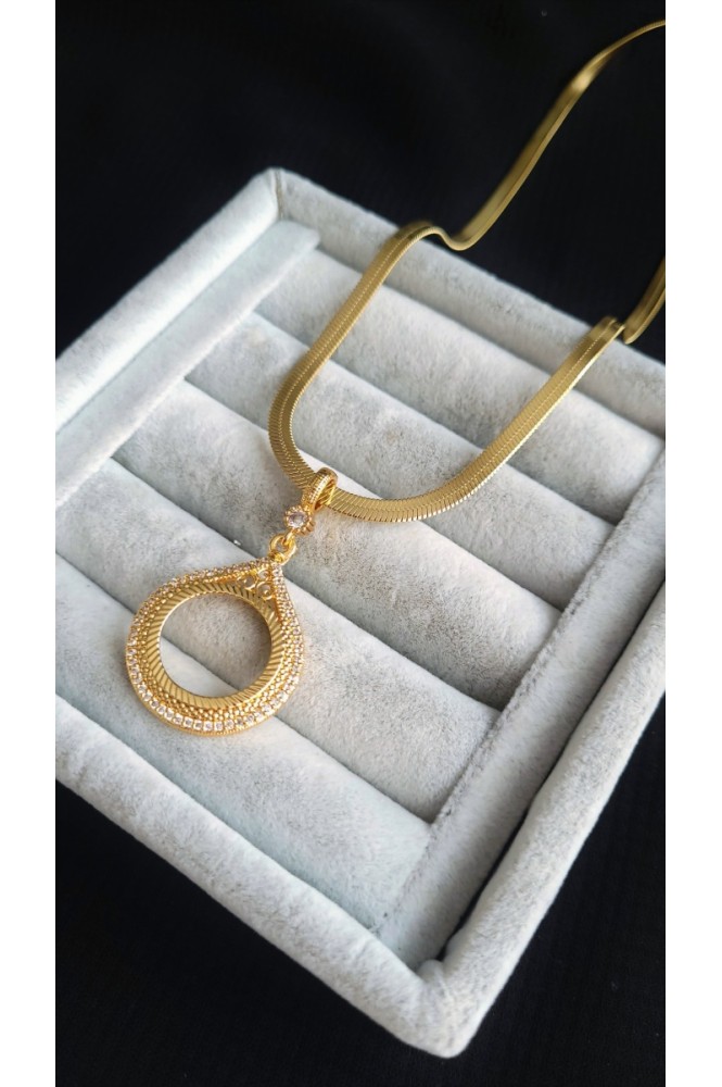 Çeyrek Altına uyumlu Damla model kolye