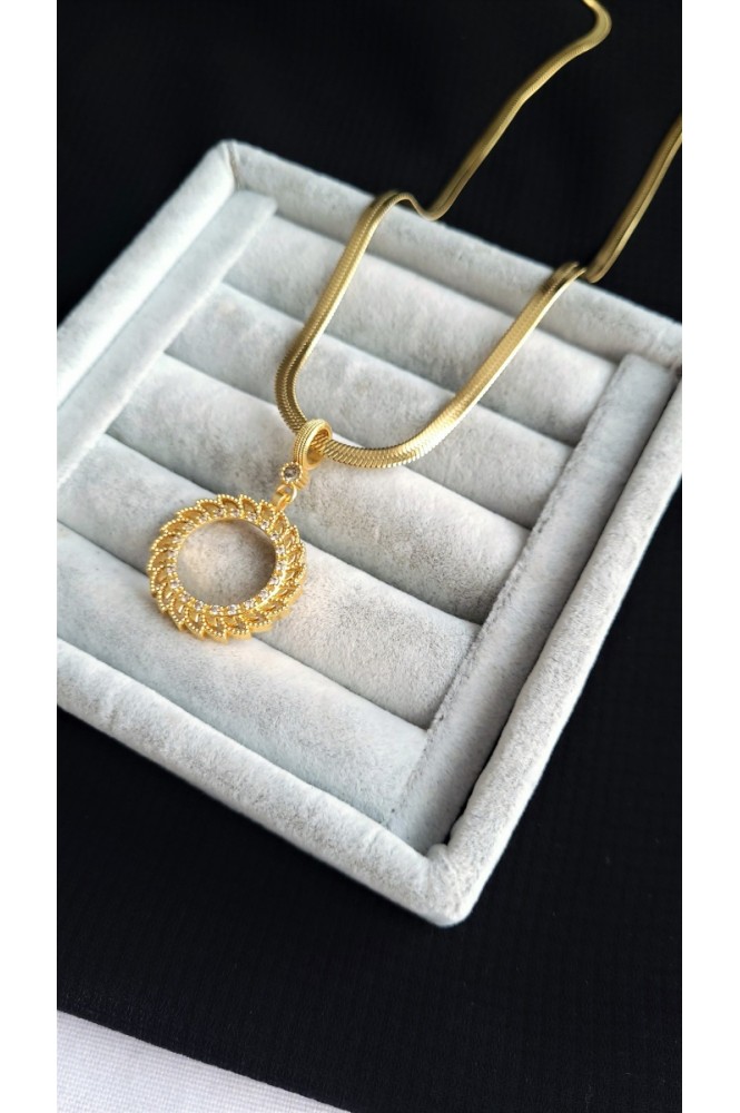 Çeyrek Altına uyumlu Güneş model İtalyan Zincirli kolye