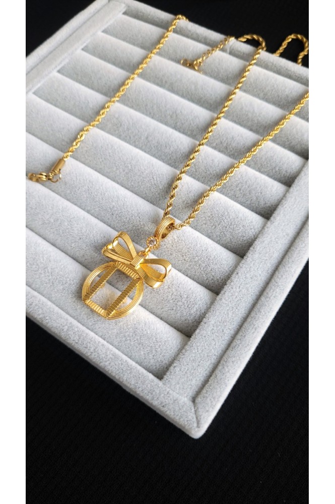 Ggram uyumlu fiyonk model kolye