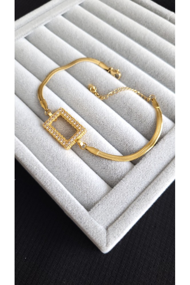 Gram uyumlu Yassı  zincirli    bileklik