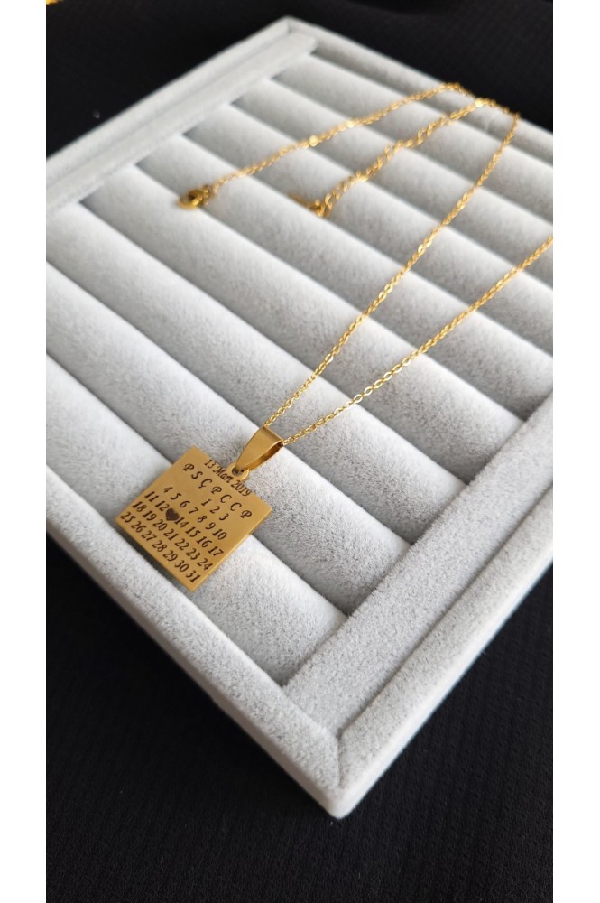 Kişiye Özel Takvim Çelik Kolye