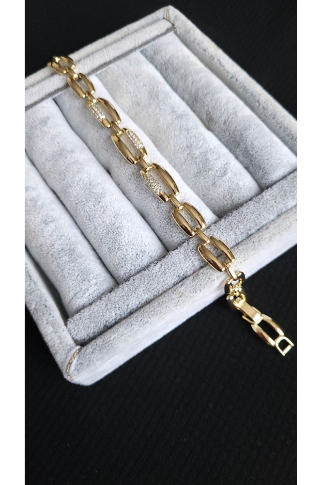 VIP 14K kare taşlı bileklik