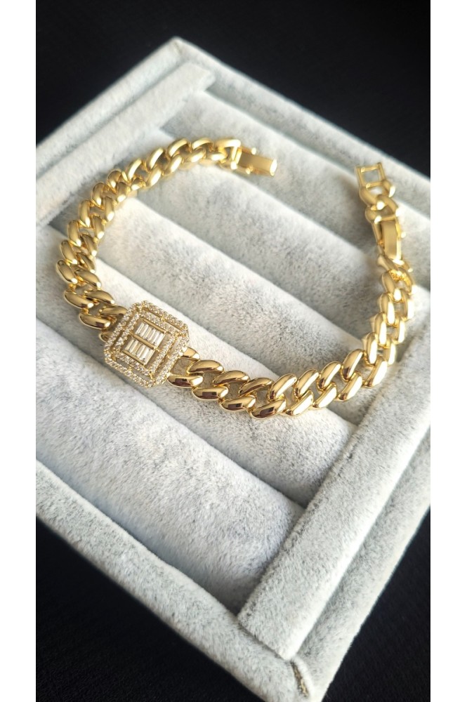 VIP Baget Taşlı Zincir Bileklik