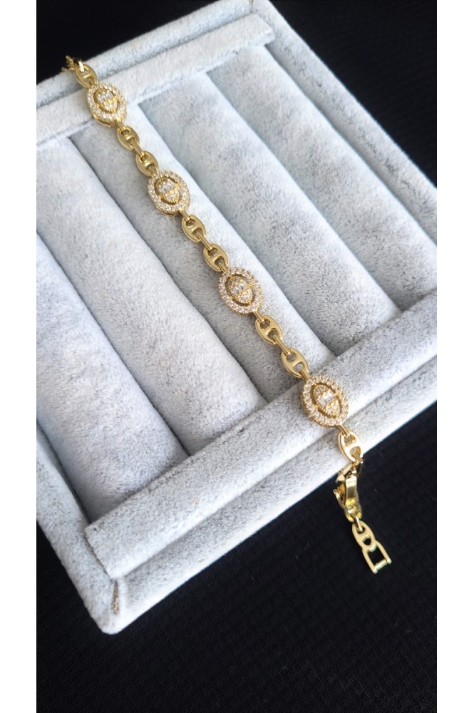 VIP oval Taşlı Baget Bileklik