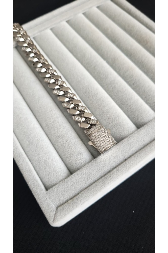 VIP silver  taşlı gurmet  bileklik