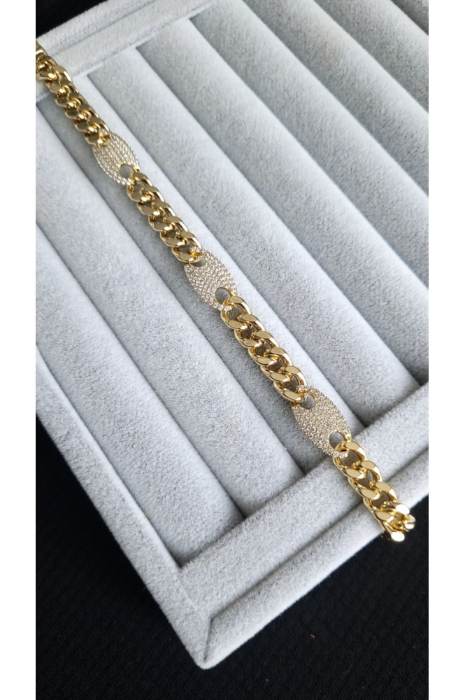 VIP silverTaşlı Zincir model bileklik