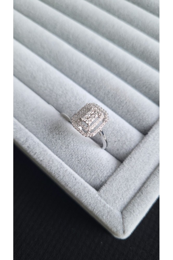 VIP Sİlver Taşlı Baget Yüzük