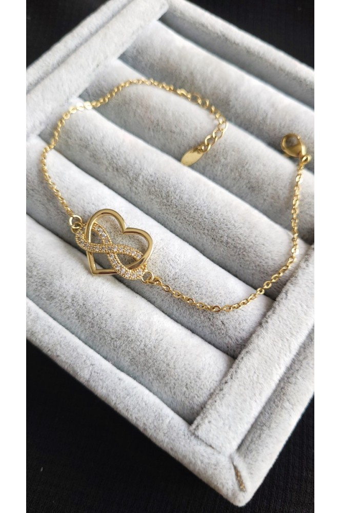 VIP Sonsuzluk  kalp  detaylı  zarif bilekilk