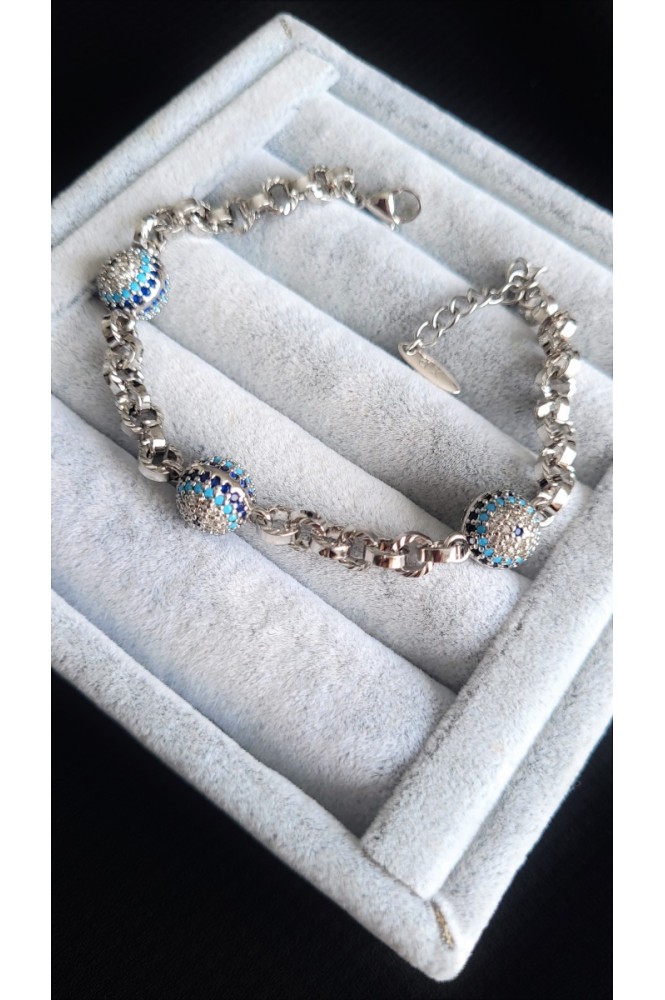 VIP Sosyete Gözü Bileklik Silver