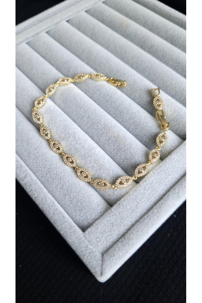 VIP Taş Detaylı Sıralı Arpa bileklik