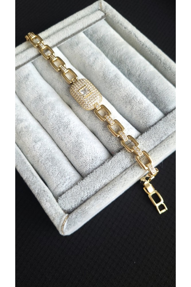 VIP Taşlı Kare  Bileklik