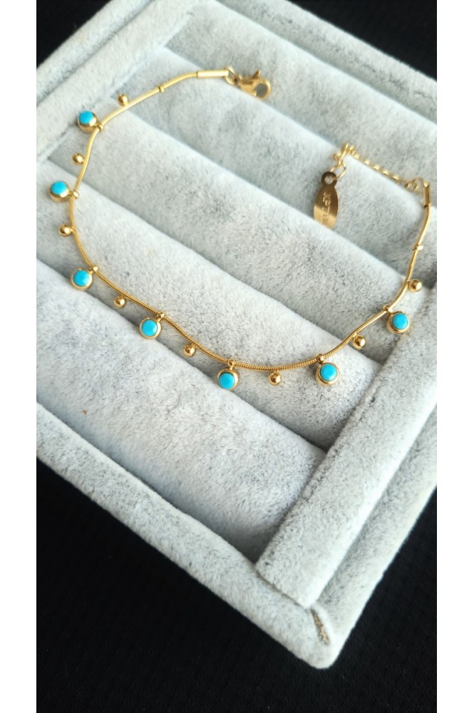 Vıp Mavi Taş Detaylı bileklik