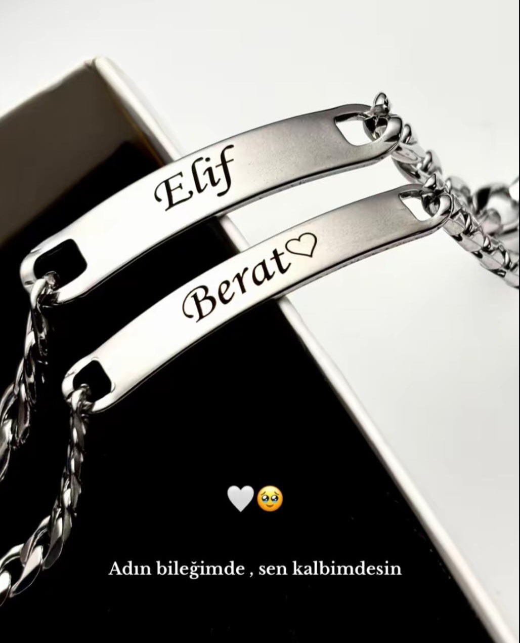 Çelik Kişiye Özel Gümüş İsimli Bileklik